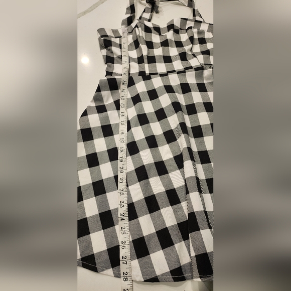 Topdress Women's Vintage Polka Audrey 1950s Halter Dress Black & White Size L - Picture 9 of 12